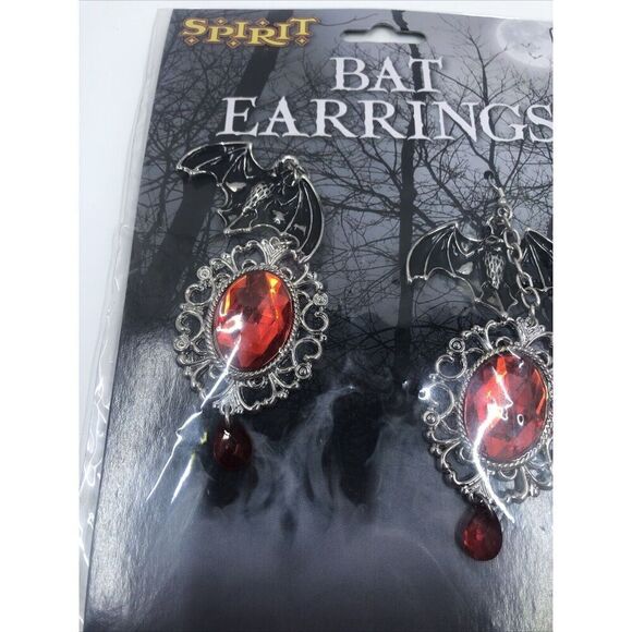 Spirit Halloween Vampiress Accessory Pieces. Bat Earrings,Hair Clip,& More - Picture 11 of 16